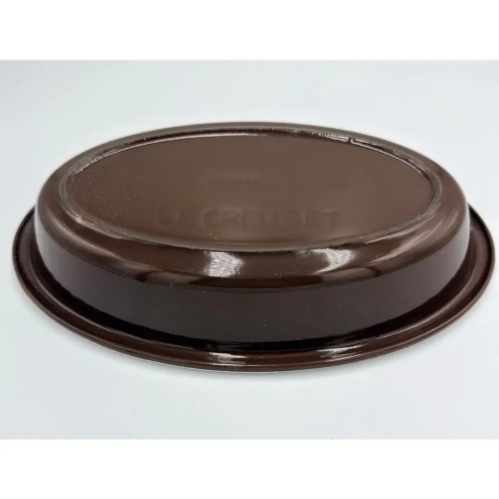 Le Creuset #24 Brown Enameled Cast Iron Oval Au Gratin Casserole Baking Dish